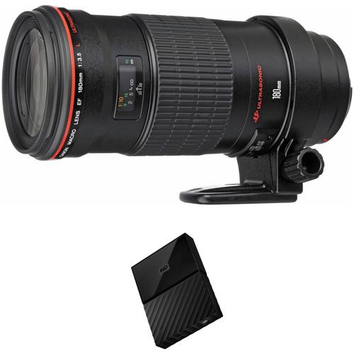 Canon EF 180mm f 3.5L Macro USM Lens with External Hard Drive Kit