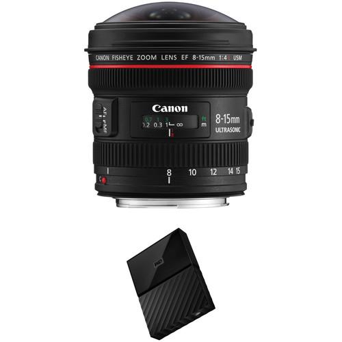 Canon EF 8-15mm f 4L Fisheye USM Lens with External Hard Drive Kit