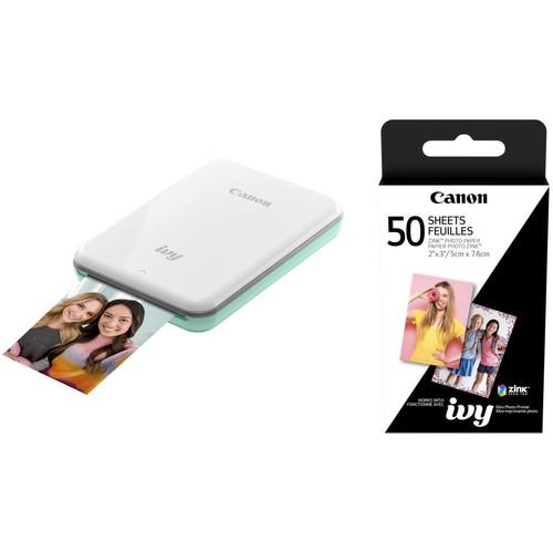 Canon IVY Mini Mobile Photo Printer with 2 x 3" ZINK Photo Paper Pack