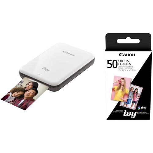 Canon IVY Mini Mobile Photo Printer with 2 x 3" ZINK Photo Paper Pack