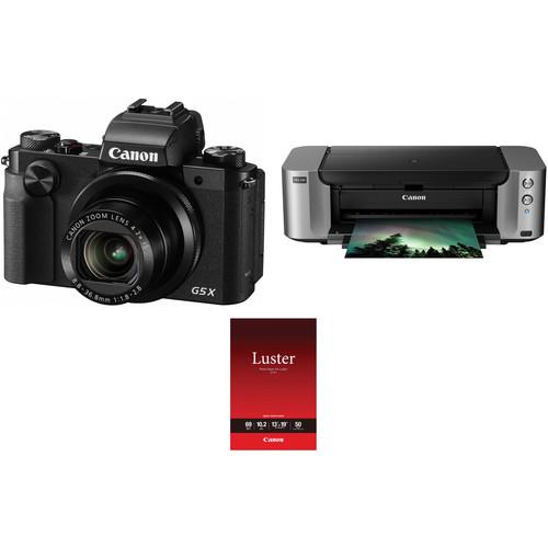 Canon PowerShot G5 X Digital Camera with PIXMA PRO-100 Inkjet Printer Kit
