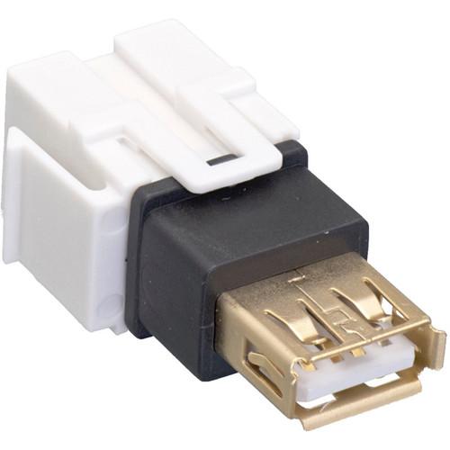 Comprehensive Keystone Jack Feedthrough Module USB 2.0 Type-B Female to USB Type-A Female Adapter