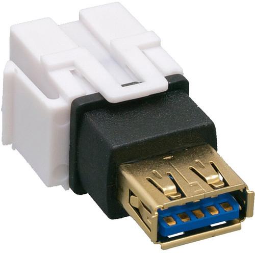 Comprehensive Keystone Jack Feedthrough Module USB 3.0 Type-A Female to USB Type-A Female Adapter