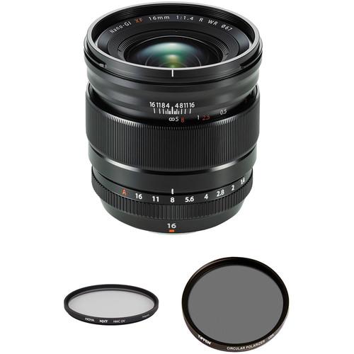 FUJIFILM XF 16mm f 1.4 R WR Lens with UV and Circular Polarizer Filters