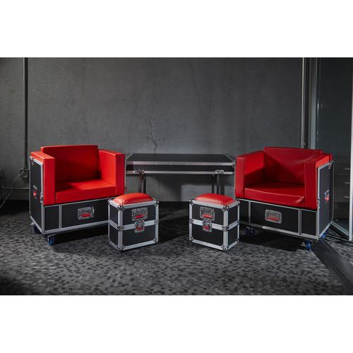 Gator Cases G-Tour Road Case Furniture Set with 2 Chairs, 2 Ottomans and Table Shipping Case