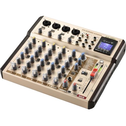 Phonic AM8GE - AM Gold Edition Compact Mixer with DFX, Bluetooth, TF Recorder, and USB Interface