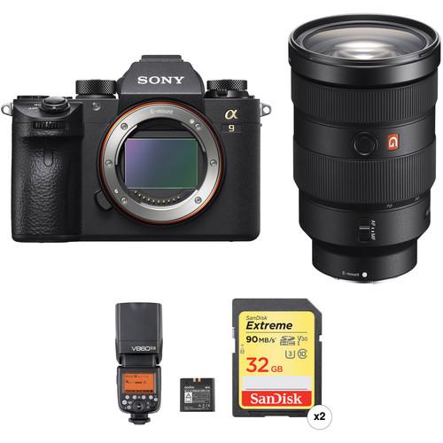 Sony Alpha a9 Mirrorless Digital Camera with 24-70mm f 2.8 Lens and Flash Kit