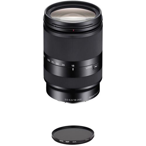 Sony E 18-200mm f 3.5-6.3 Lens with Circular Polarizer Filter Kit