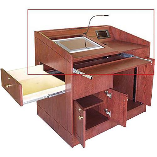 AmpliVox Sound Systems Split Top Angled Top Reading and Flat Surface Equipment Space for SW3030 Solid Hardwood Lectern