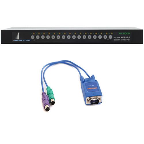 Apantac KVM-16-E Switch & 16 x UI-200E Extender Kit