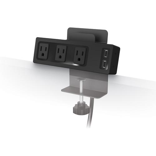 Balt Clamp Mount Outlet & USB Charger with 3 AC Outlets and 2 USB Ports