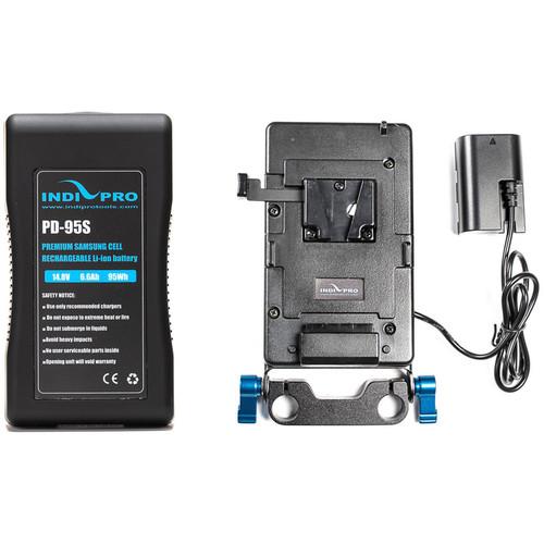 IndiPRO Tools V-Mount Battery and Plate with Canon LP-E6 Dummy Battery Kit