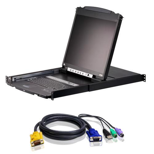 ATEN CL5808NCKIT 8-Port 19" Dual Rail LCD KVM Kit with Eight Cables