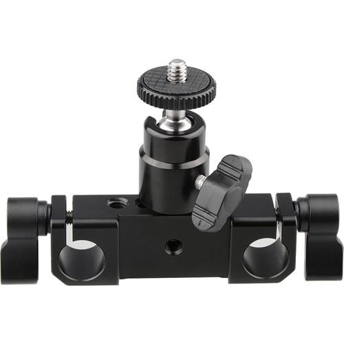 CAMVATE 15mm Rod Clamp Railblock for 15mm DSLR Rail Rig Rod Support System with 1 4" Hot Shoe Mount Mini Ball Head & Flash Bracket Holder Screw