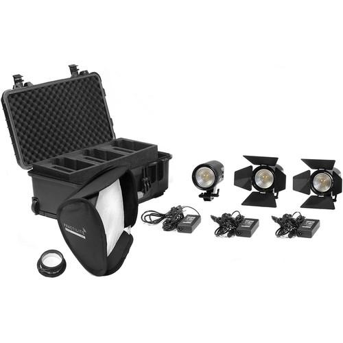 Kinotehnik 2-Practilite 602 and 1-Practilite 600 Bi-Color 3-Light LED Fresnel Kit