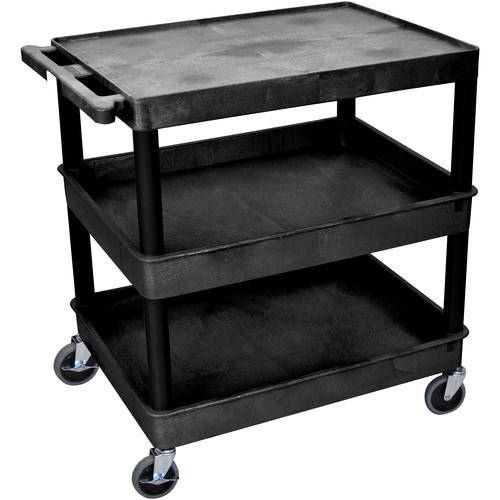 Luxor TC211 32 x 24" Three Shelf Heavy-duty Utility Cart