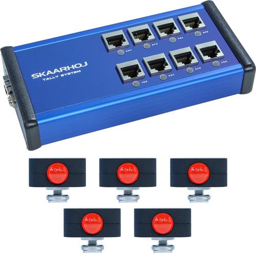 SKAARHOJ 8-Channel Tally Box System with Five Tally Lights