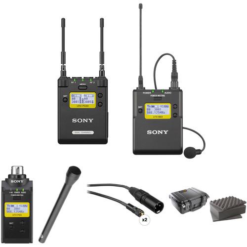Sony 2-Channel Receiver with Bodypack, Plug-on Transmitter & Handheld Mic Kit