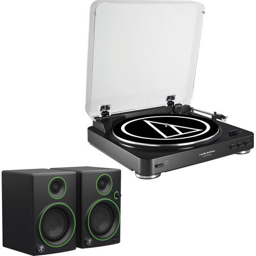 Audio-Technica Consumer AT-LP60USB Fully Automatic Belt-Drive Turntable and Powered Speakers Kit