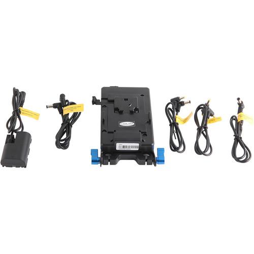 CAMLAST V-Mount Plate with 5V Coax 7.2V 12V Cables for Select Canon & Blackmagic Cameras