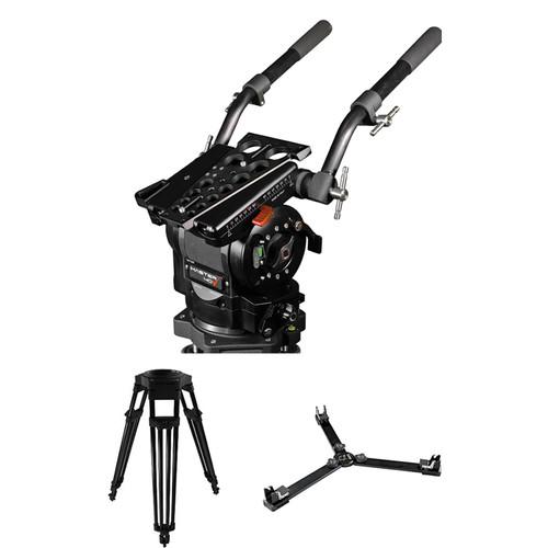 Cartoni Master 40 Fluid Head & 1-Stage Aluminum Mitchell Flat Base Tripod with Ground Spreader