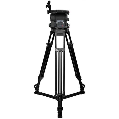 Cartoni Maxima 30 Head, 1 Stage Alminum Tripod With Ground Spreader