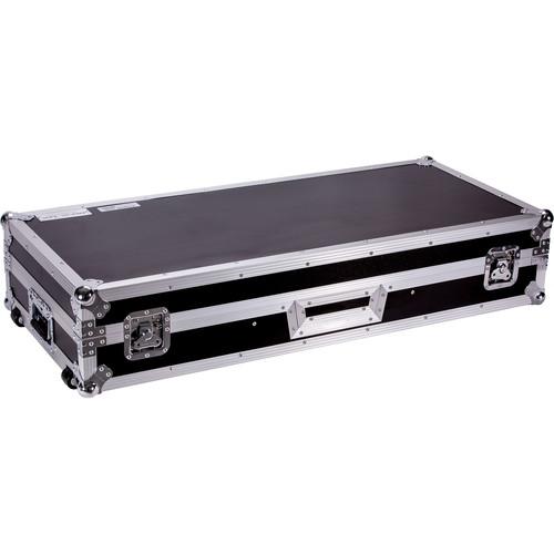 DeeJay LED Fly Drive DJ Coffin Case for Two Turntables in Battle Style Position and One Pioneer DJM900 Nexus with Laptop Shelf