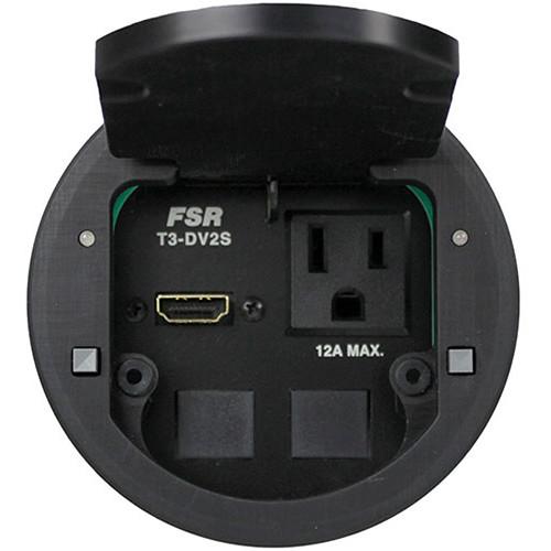 FSR T3-DV2S-2B 3.5" HDMI Round Table Box with 2 Buttons and 2 LEDs