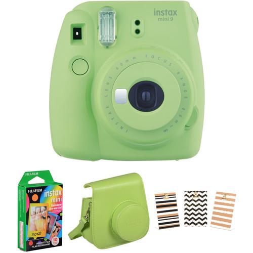 FUJIFILM INSTAX Mini 9 Instant Film Camera with Rainbow Film and Accessories Kit