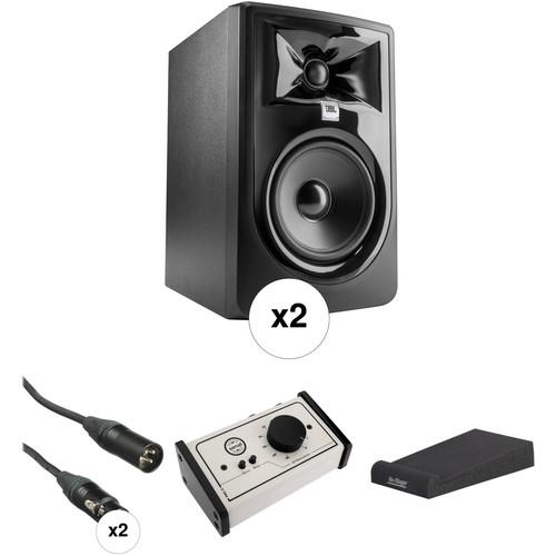 JBL 305P MkII - Studio Monitor Kit with Passive Monitor Controller, Speaker Pads, and Cables