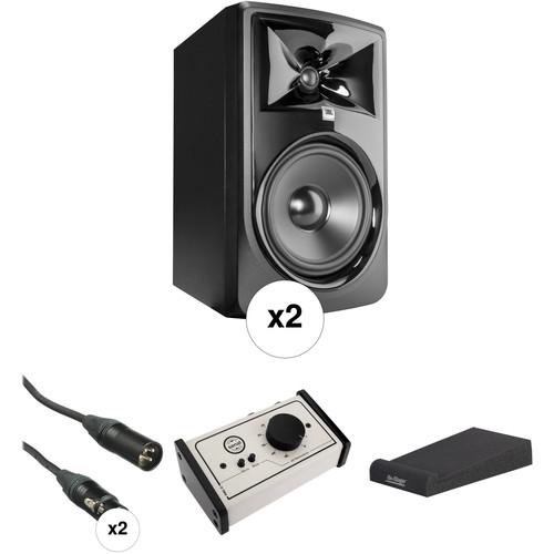 JBL 308P MkII - Studio Monitor Kit with Passive Monitor Controller, Speaker Pads, and Cables