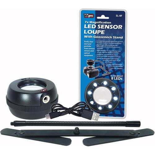 Vidpro SL-8F Professional 8 LED Sensor Loupe with Gooseneck Stand