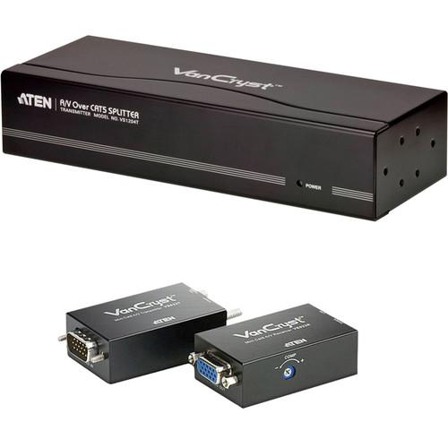 ATEN VS1204KIT1 4-Port A V over Cat 5 Splitter and Two Mini Cat 5 A V Receiver Kit