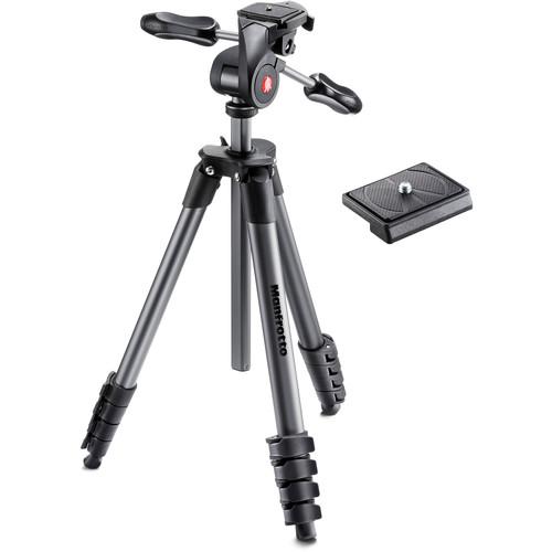 Manfrotto Compact Advanced Aluminum Tripod with 200LT-PL Quick Release Plate