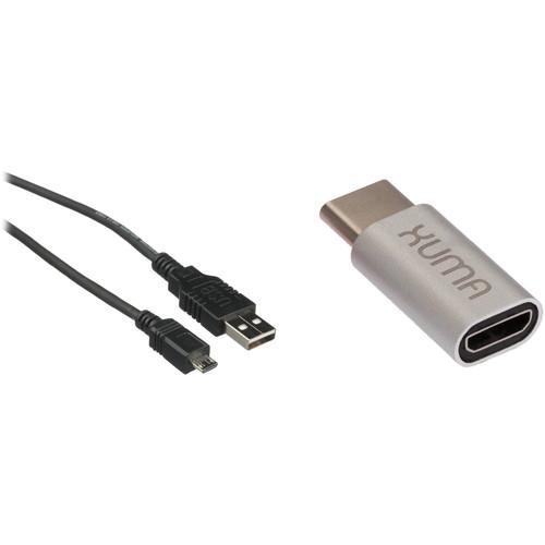Pearstone USB 2.0 Type-A Male to Micro-USB Male Cable Kit with Micro-USB to USB Type-C Adapter