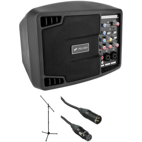 Polsen PA-5150, 5" 150W Portable PA System with Stand and Cable Kit