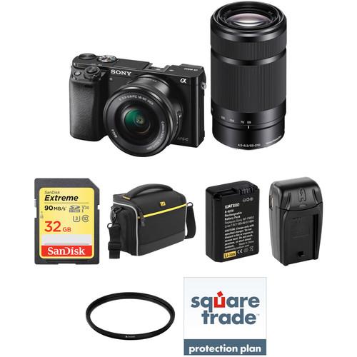 Sony Alpha a6000 Mirrorless Digital Camera with 16-50mm and 55-210mm Lenses Deluxe Kit