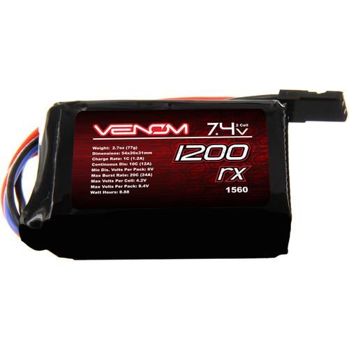 Venom Group Venom 10C 2S 1200mAh 7.4V Hump Receiver Pack Lipo Battery