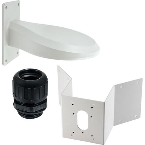 ACTi PMAX-0402 Corner Mount with PMAX-0314 Heavy Duty Wall Mount and R707-70001 Conduit Gland for B7x & I7x Dome Cameras