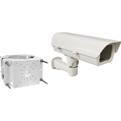 ACTi PMAX-0508 Pole Mount with PMAX-0203 Mounting Bracket & Heavy-Duty Outdoor Housing for Select Box Cameras