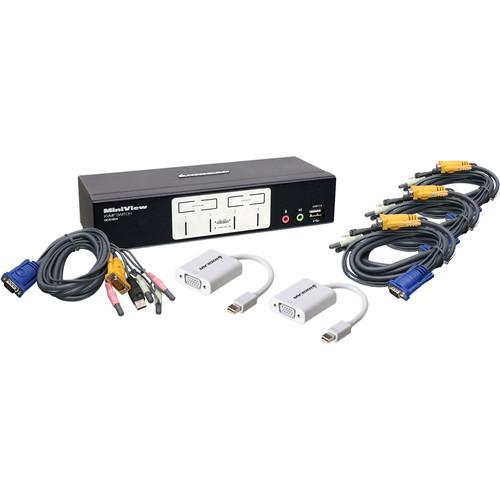 IOGEAR Miniview KVM Switch Kit with Mini DisplayPort Adapters