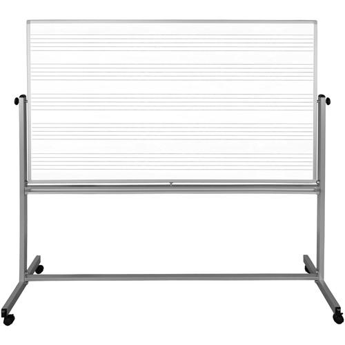 Luxor 72 x 48" Mobile Double-Sided Music Whiteboard