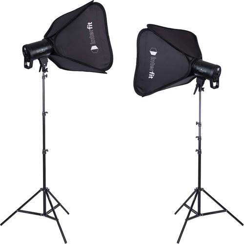 Studio Essentials 100W LED Monolight 2-Light Kit with Stands and Softboxes