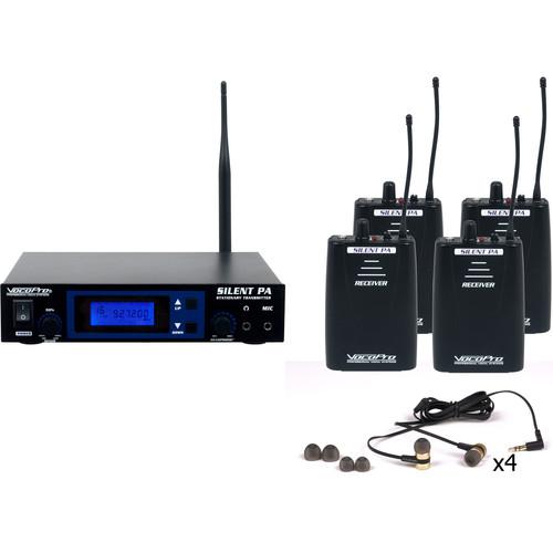 VocoPro Professional PLL Wireless In-Ear Monitor Package with Stationary Transmitter & Four Receivers