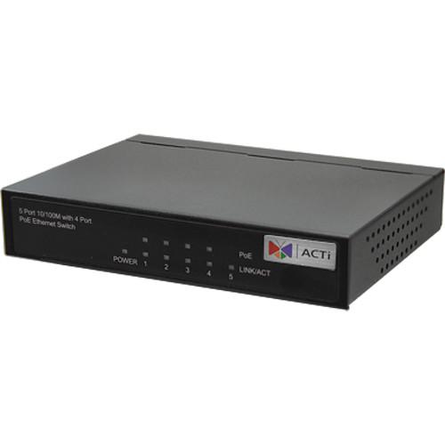 ACTi 4-Port 10 100 Mbps 802.3at PoE Switch