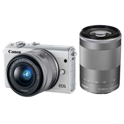 Canon EOS M100 Mirrorless Digital Camera with 15-45mm and 55-200mm Lenses