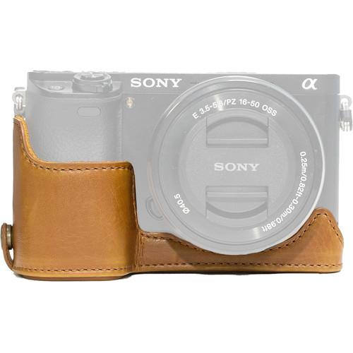 MegaGear Ever Ready Leather Half-Bottom Camera Case for Sony Alpha a5100