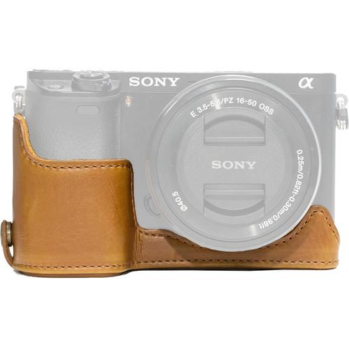 MegaGear Ever Ready Leather Half-Bottom Camera Case for Sony Alpha a6300 a6000