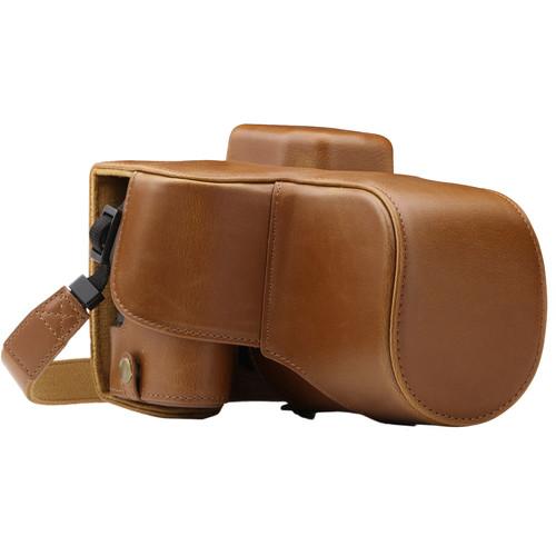 MegaGear Ever Ready PU Leather Case with Strap for Canon EOS Rebel SL2, EOS 200D & Kiss X9 with 18-55mm