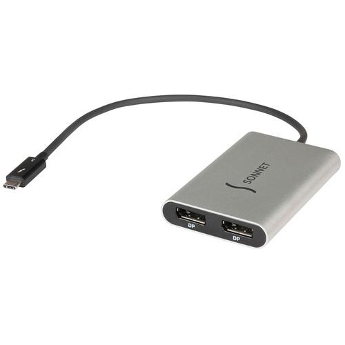 Sonnet Thunderbolt 3 Male to Dual DisplayPort 1.2 Female Adapter